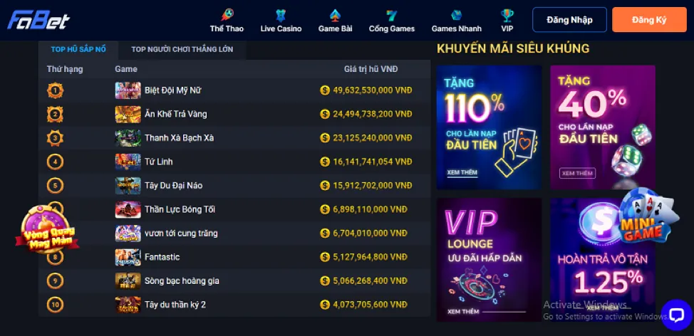 Chương trình VIP cho đá gà
